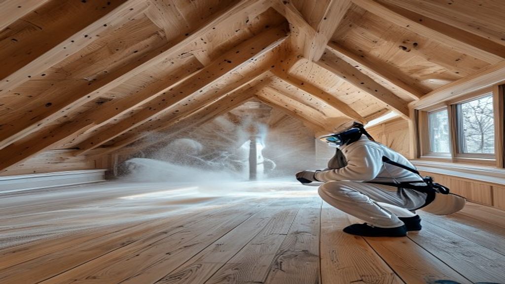 Residential spray polyurethane foam insulation — SPF application inside a single-family home wall cavity