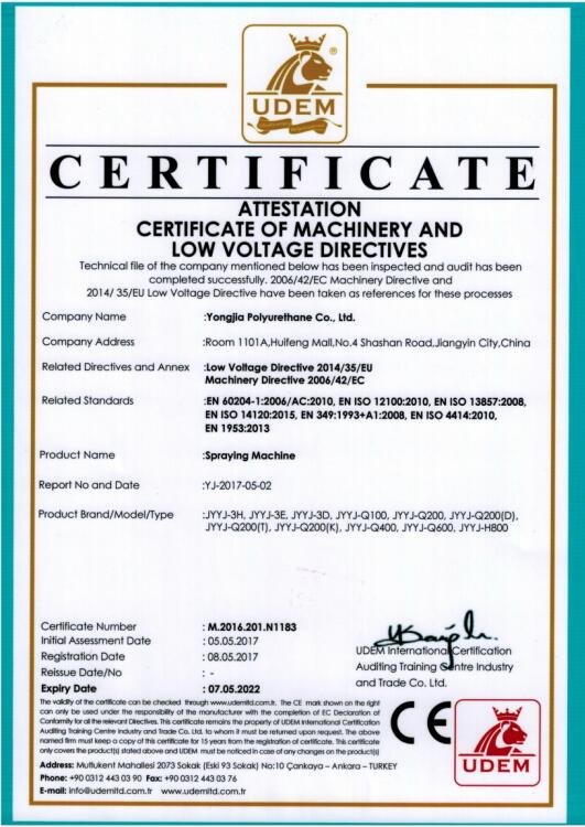 CE · Machinery & LVD — Spraying Machine